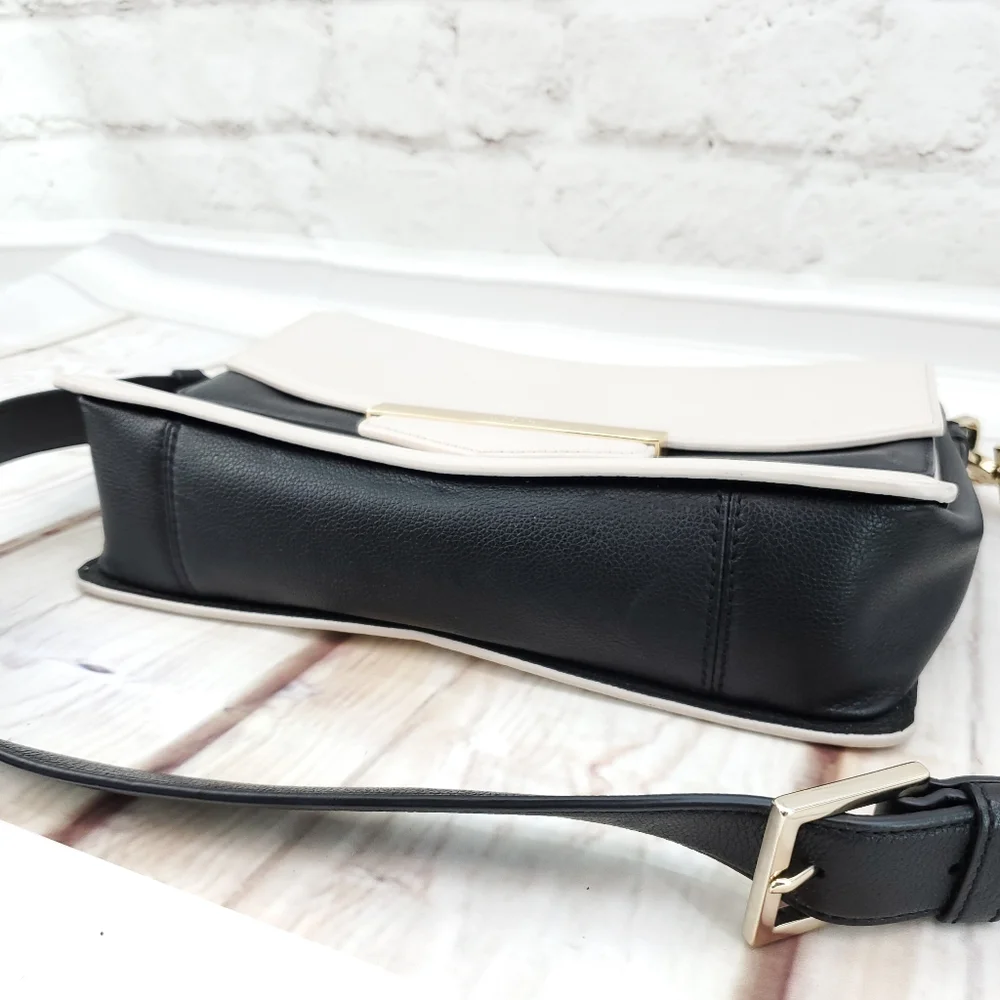 Kate Spade Black and Cream Leather Shoulder Bag